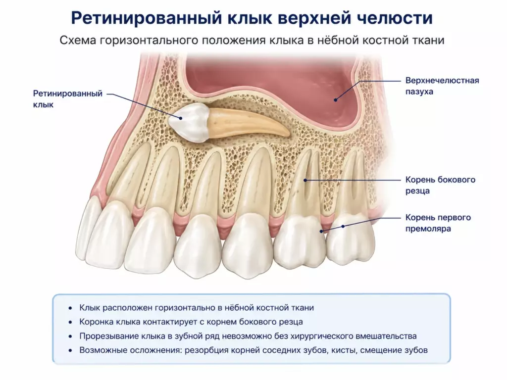 Ретинированный клык: как вытаскивают и больно ли это - фото Гермес Дент